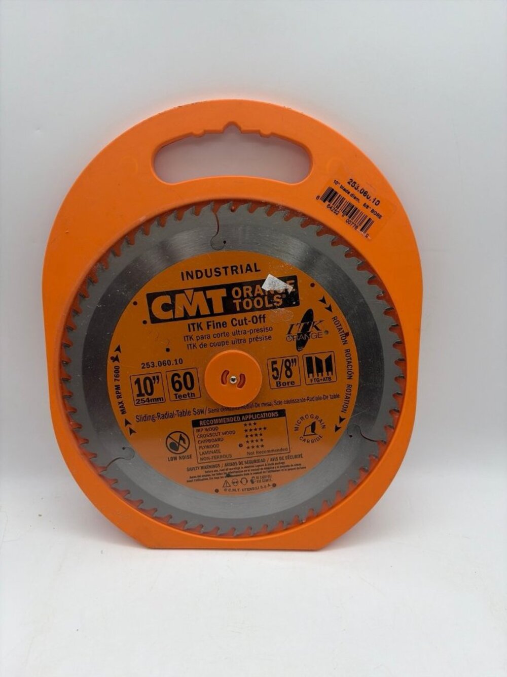 CMT 253.060.10 1FTG+2ATB Grind ITK Industrial Finish Sliding 10"x60 T 5/8" Bore